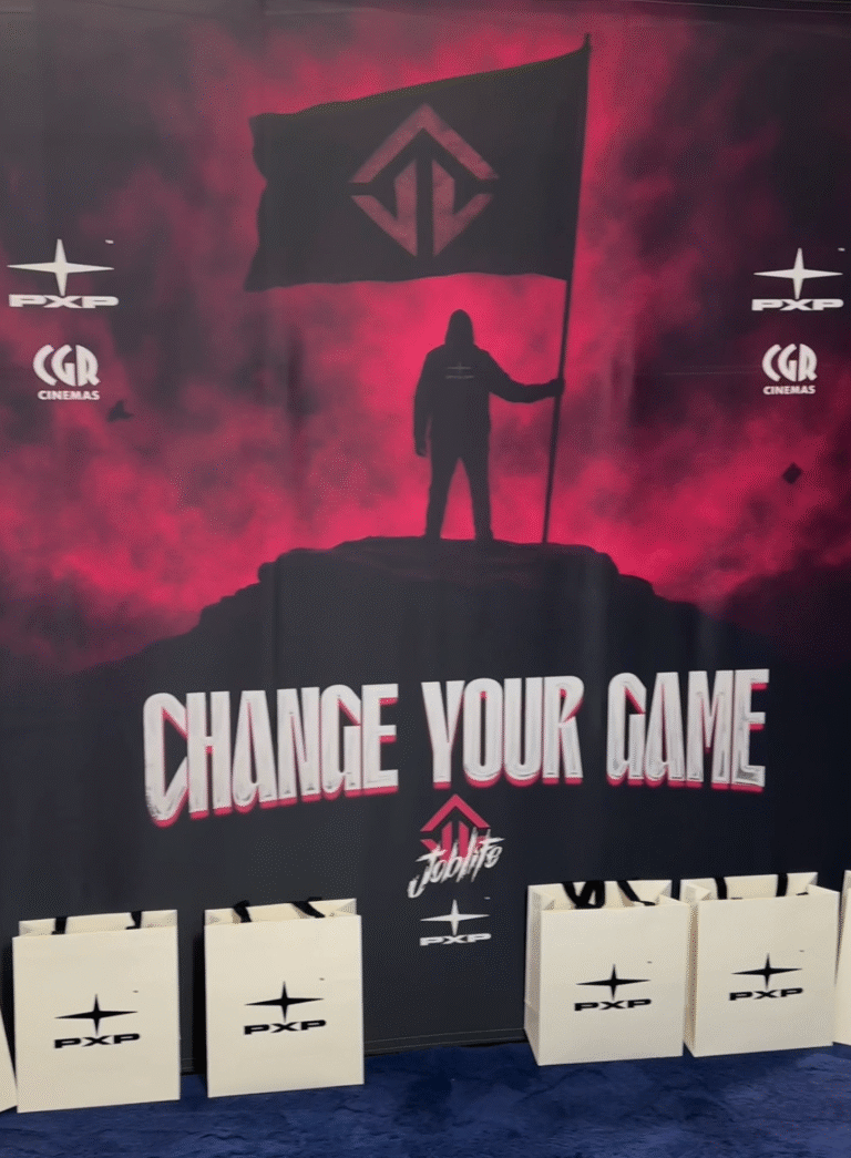 Fond personnalisé pour l'événement Change Your Game activation marque